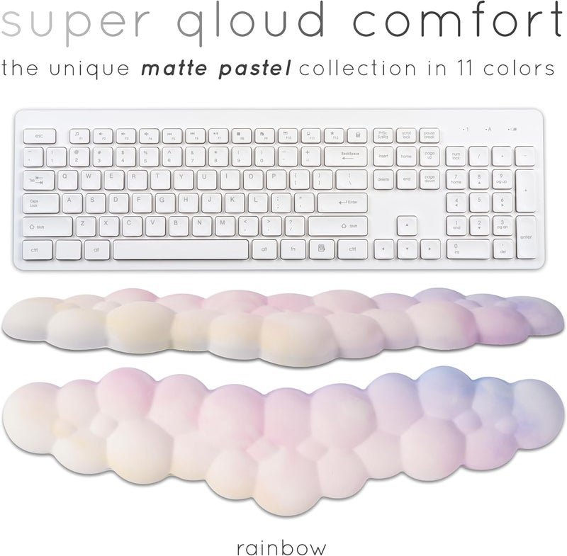 Create-ables Qloud Cloud Wrist Rest Keyboard Wrist Rest for Computer Keyboard Pad, Cloud Keyboard Wrist Rest, Wrist Pad for Keyboard, Memory Foam, Non Slip Base, Comes with Mouse Pad - Rainbow - Image 2